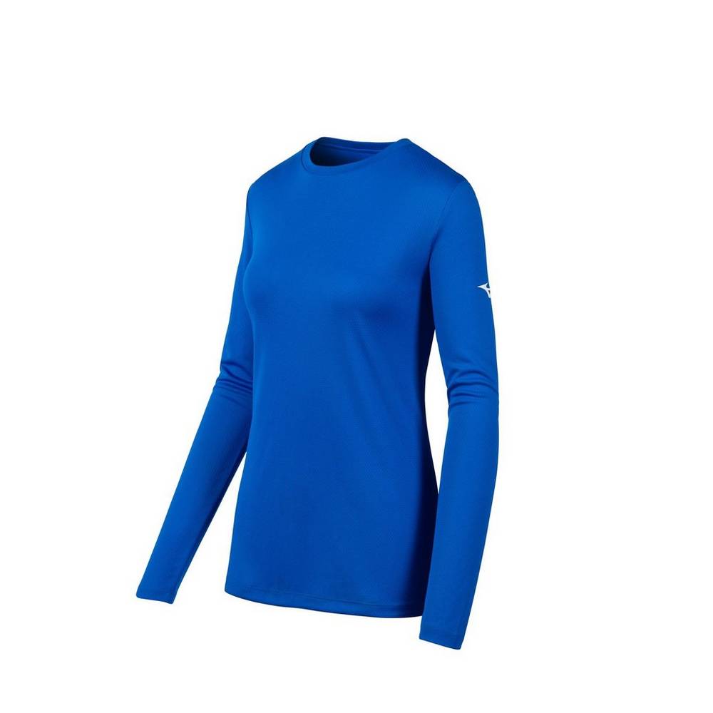 Mizuno Long Sleeve Női Futópóló Királykék MBX069821